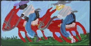 "On the Run" #5688 by Woodie Long acrylic on paper 4" x 8" unframed $400 #13550