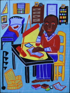 "Martin Luther King At Morehouse College" by Malcah Zeldis gouache on paper, 14.75" x 11" unframed $1000, framed $1100 #13566