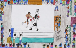 "Ali, Ali, Ali" by Dapper Bruce Lafitte permanent ink, markers on acid free paper 11" x 14" unframed $600 #13634