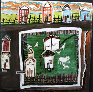 "Mt Zion Church" by Ruth Robinson acrylic on wood 24" x 24" unframed $1800 #13656