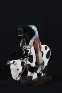 "Wounded Indian" c. 1986 by Braxton Ponder acrylic on carved wood with found objects 10" x 11" x 4.5" $150 #13669