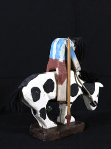 "Wounded Indian" c. 1986 by Braxton Ponder acrylic on carved wood with found objects 10" x 11" x 4.5" $150 #13669