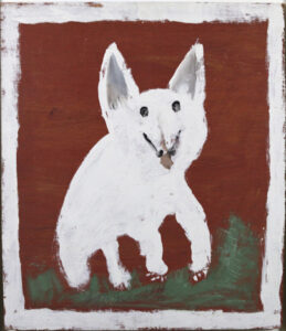 "Sweet Toto" by Jimmie Lee Sudduth mud, paint on board 25.5" x 21.75" white floater frame 29.5" x 25.5" $1750 #13705