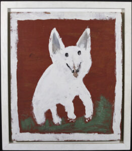 "Sweet Toto" by Jimmie Lee Sudduth mud, paint on board 25.5" x 21.75" white floater frame 29.5" x 25.5" $1750 #13705