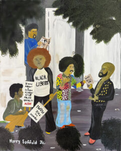 "Talking Black" 2019 by Harry Saffold, Jr. acrylic on canvas 16" x 20" unframed $700 #13745