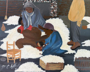 "Cotton Birth" 2018 by Harry Saffold, Jr. acrylic on canvas 16" x 20" unframed $1300 #13746