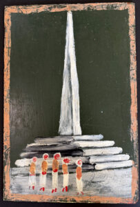 "Washington Monument" c. 1992 by Jimmie Lee Sudduth mud, paint on wood paneling 18.75" x 12.5" $1400 #13742
