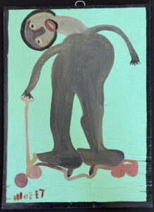 "Money Making Lag"  c. 1982 by Mose Tolliver  house paint on plywood   19.5" x 14"   $1400  #13744