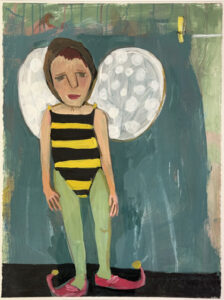 "Recital" c. 2001 by Lila Graves acrylic on paper 30" x 22.5" matted in light natural pickled wood frame 40.5" x 33.5" $800 #13772