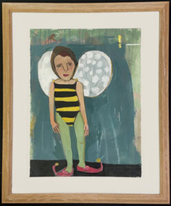 framed "Recital" c. 2001 by Lila Graves acrylic on paper 30" x 22.5" matted in light natural pickled wood frame 40.5" x 33.5" $800 #13772