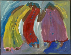 "Kool Aid Hair" c. 2000 by Woodie Long acrylic on paper 20" x 26" matted in gold frame, 30" x 36" matted in gold frame, 30" x 36" $1450 #13773