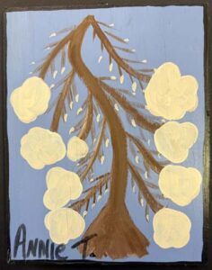 "Magnolia Flower" c. 1994 by Annie Tolliver acrylic house paint on wood 10" x 8" $500 #13778