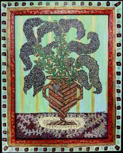 "New Morning Bouquet" 2026 by Sarah Rakes acrylic on wood 28.75" x 23" $1400 #13787