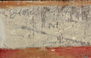 signature Wagon c. 1985 by Jimmie Lee Sudduth pencil, mud, paint rock on wood 14" x 24" unframed $1000 #13788