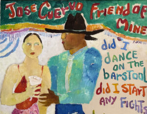 detail "Jose Cuervo - Friend of Mine" c. 2006 by Ann "Frantic" acrylic on wood 47.5" x 31.5" in grey distressed wood frame 50.5" x 34.75" $12,000 #13790