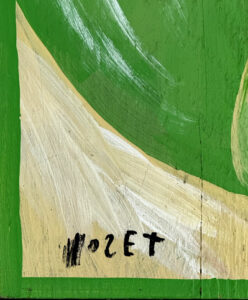 signature "Virgin Mary" 1984 by Mose Tolliver house paint on wood 41" x 25.75" $2600 #13804