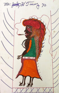 "Smoking Hot Lady" by John Henry Toney marker on poster board 22" x 14" unframed $500 #13815