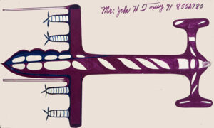 "Airplane" by John Henry Toney marker on poster board 13" x 22" unframed $500 #13817