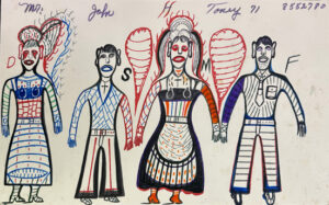 "Two Couples" by John Henry Toney marker on poster board 14" x 22" unframed $500 #13820